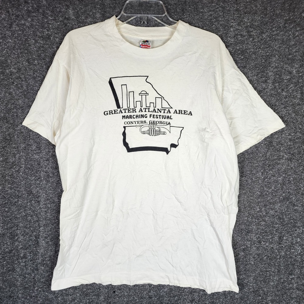 Fruit of the Loom T-Shirt Mens XL Greater Atlanta Marching Festival White EUC